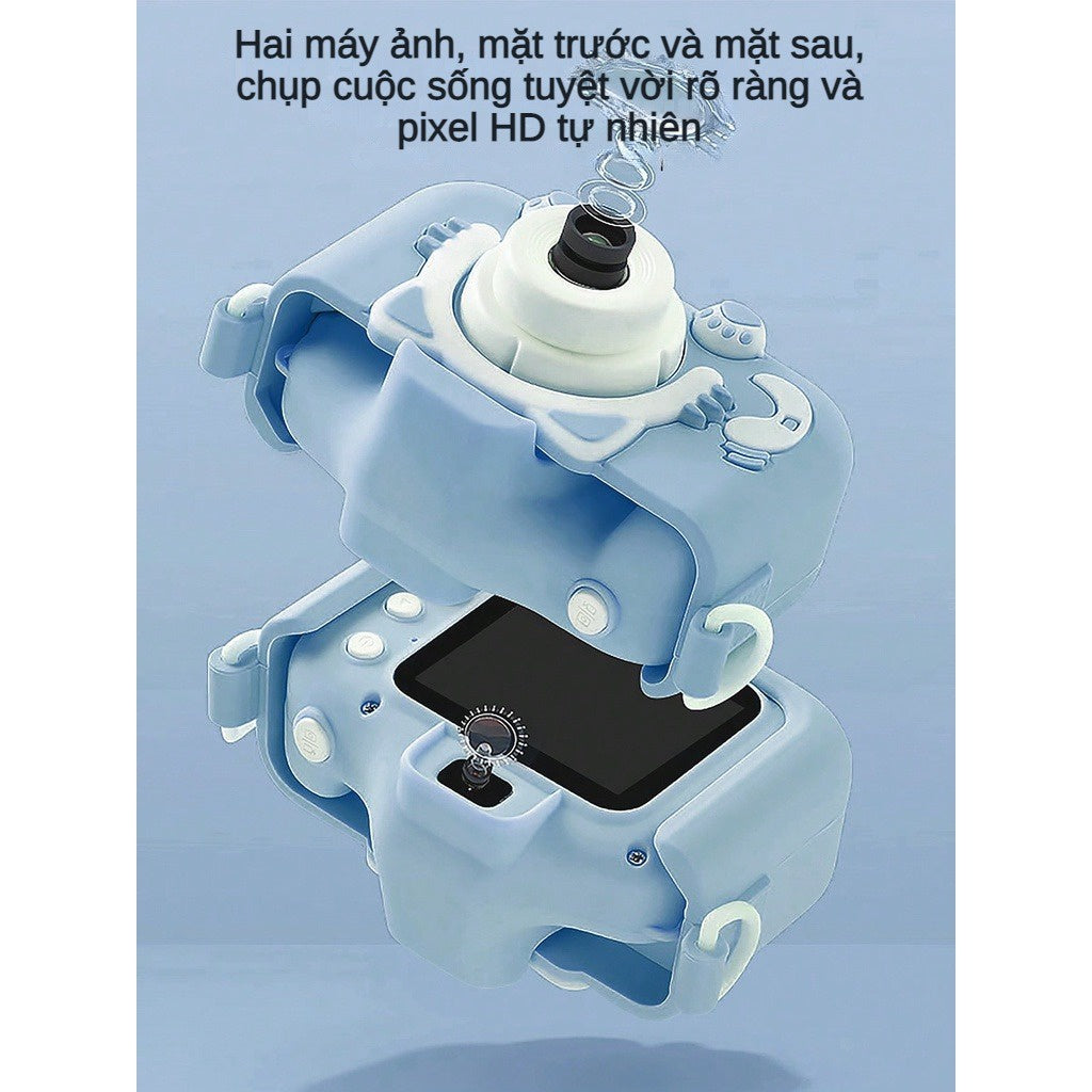Máy Ảnh Kỹ Thuật Số Mini Mèo Camera-007 Cute Có Thể Sạc Lại Chống Sốc Cao Cấp Cho Bé