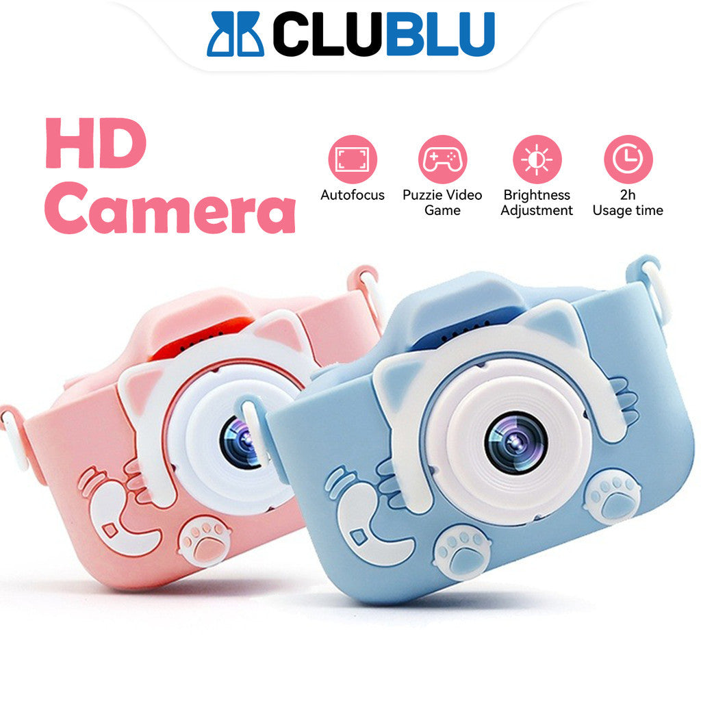 Máy Ảnh Kỹ Thuật Số Mini Mèo Camera-007 Cute Có Thể Sạc Lại Chống Sốc Cao Cấp Cho Bé