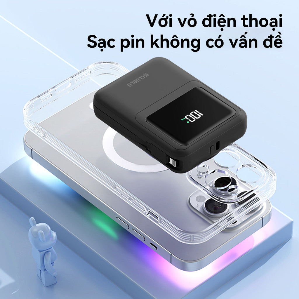 Pin Sạc Dự Phòng Từ Tính Mini W020 Cho Điện Thoại Di Động Smartwatch Cấp Cao Sạc Nhanh PD