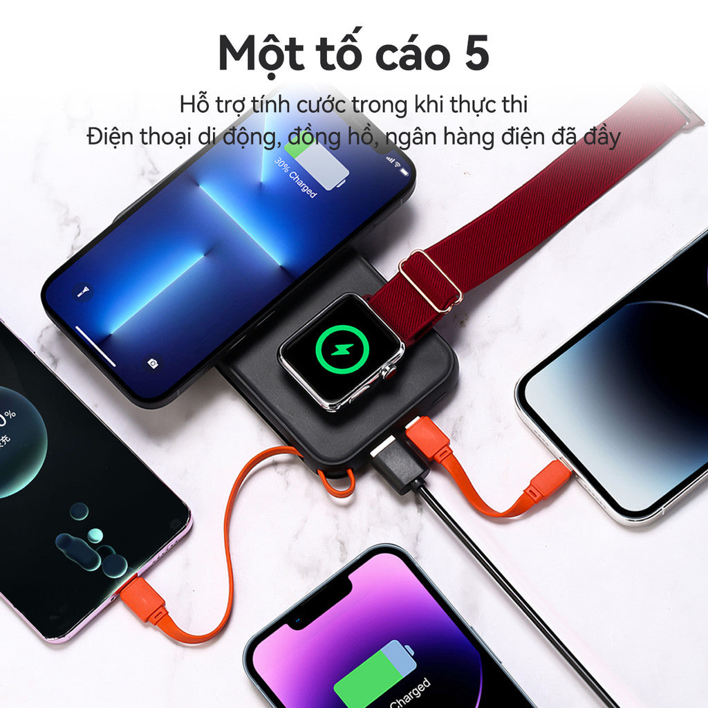 Pin Sạc Từ Tính Dự Phòng KX27 Đa Năng 10000mAH Nhanh PD22.5W Smartwatch Tai Nghe Không Dây