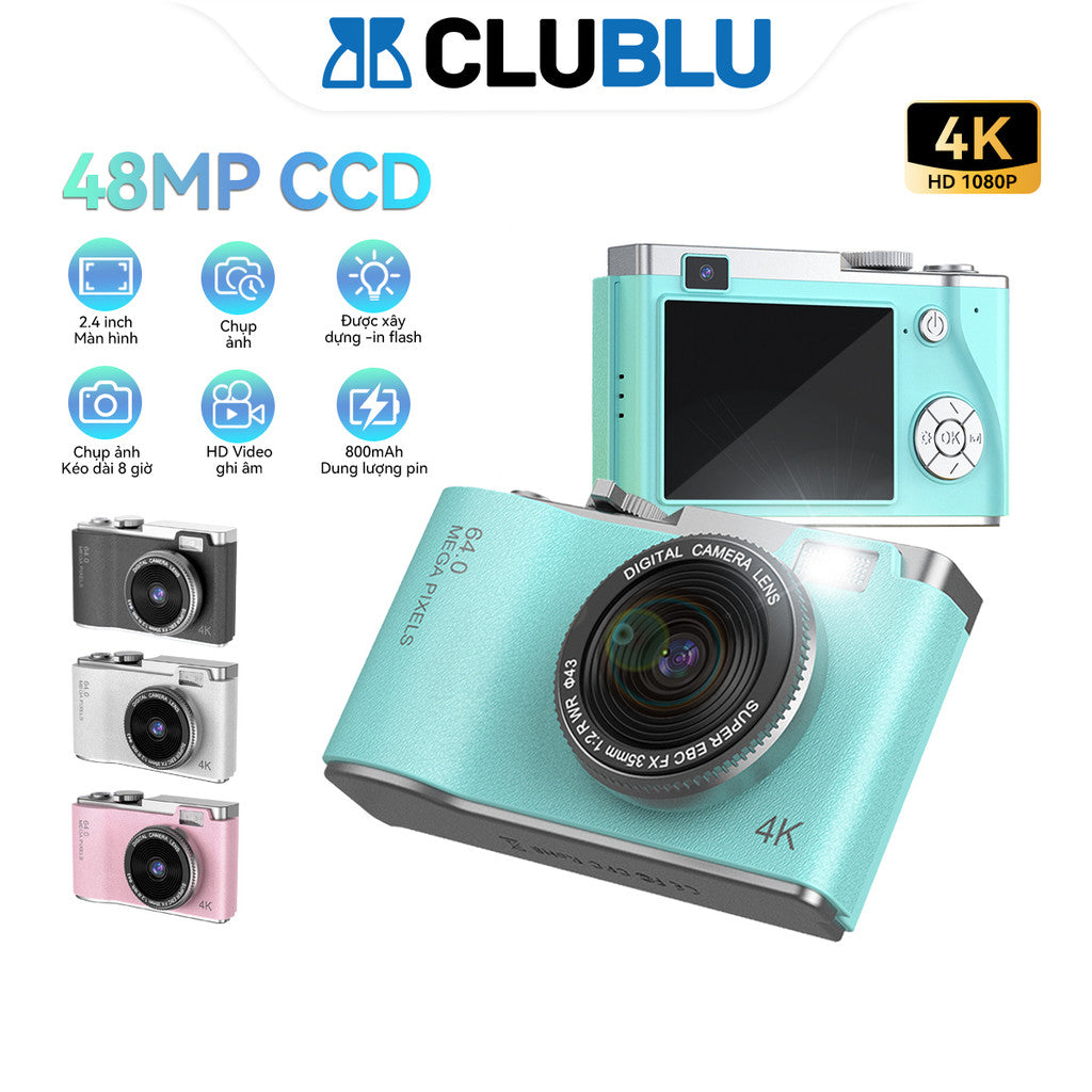 Máy Ảnh Kỹ Thuật Số Selfie LK-003 Camera Kép Mini Digital 4K Video Cho Học Sinh Retro