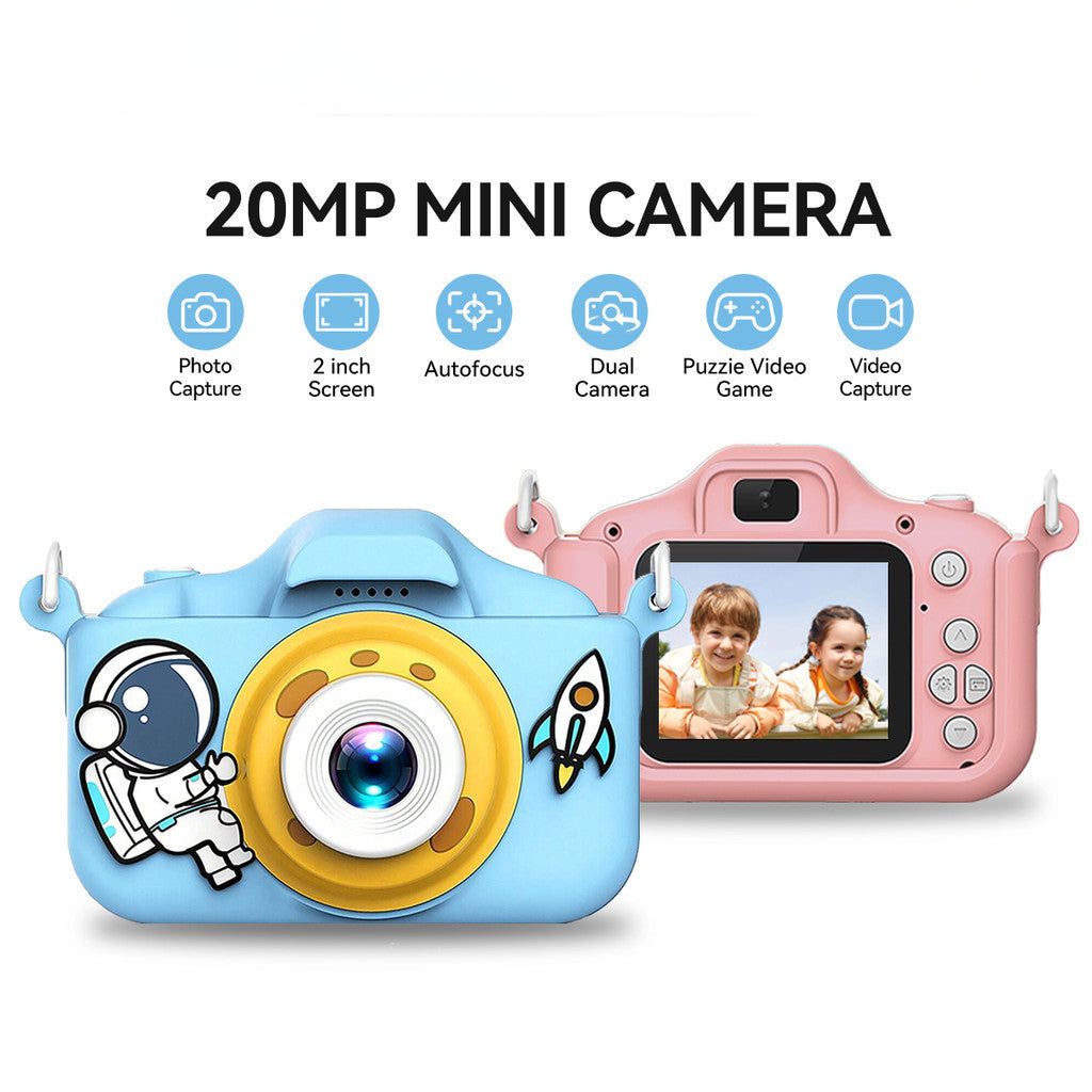 Máy Ảnh Kỹ Thuật Số Mini Cho Bé Camera-008 Digital HD Cute Phi Hành Gia 20Triệu Pixel 1920P