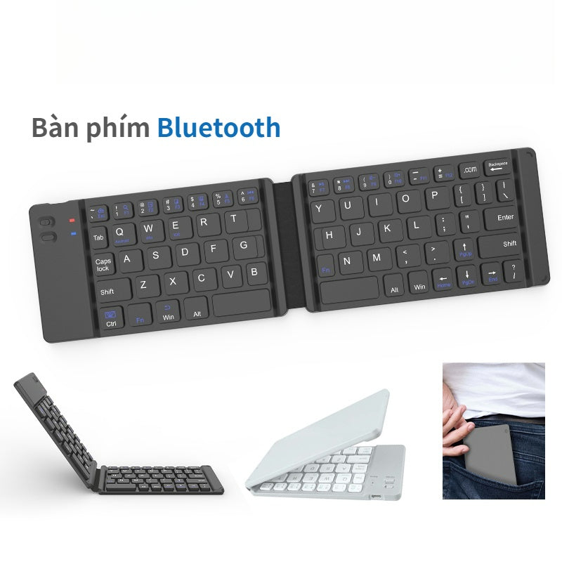 Bàn Phím Bluetooth Gấp Gọn Mini Không Dây Cho Laptop máy tính bảng Điện Thoại Đa năng