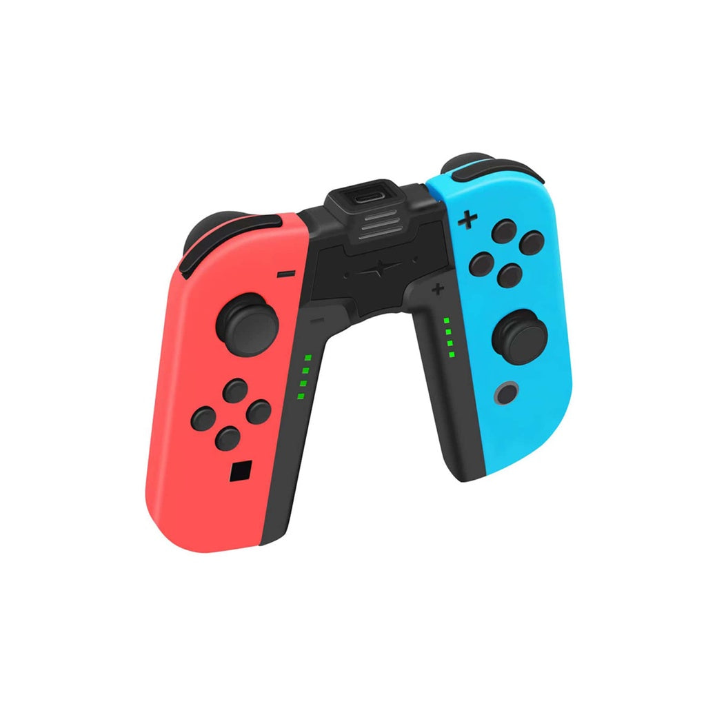 Tay Cầm Sạc Switch-OLED Phụ Kiện Tay Cầm Chơi Game Joycon Có Đèn LED Đầu Nối Handgrip Kiêm