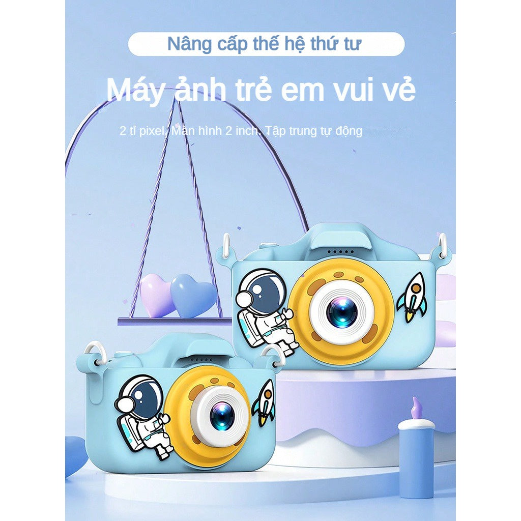 Máy Ảnh Kỹ Thuật Số Mini Cho Bé Camera-008 Digital HD Cute Phi Hành Gia 20Triệu Pixel 1920P