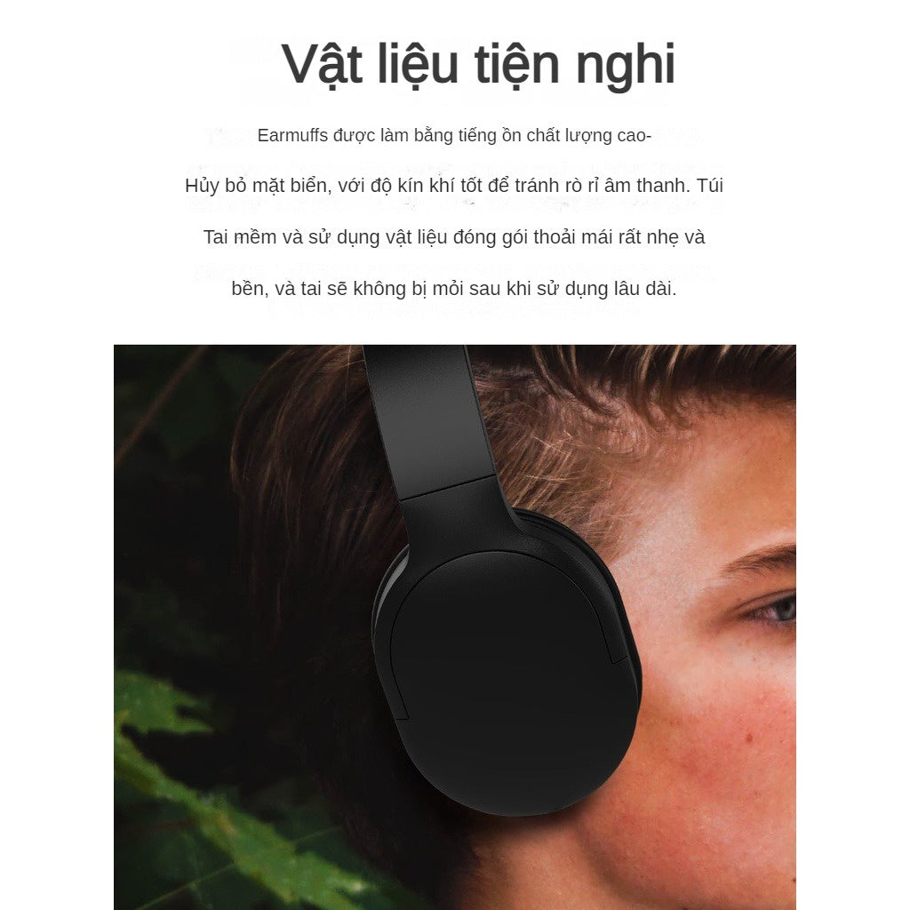 Tai Nghe Chụp Tai Bluetooth Không Dây Có Mic Gaming TWS Độ Trễ Cực Thấp Chống Ồn Âm Bass