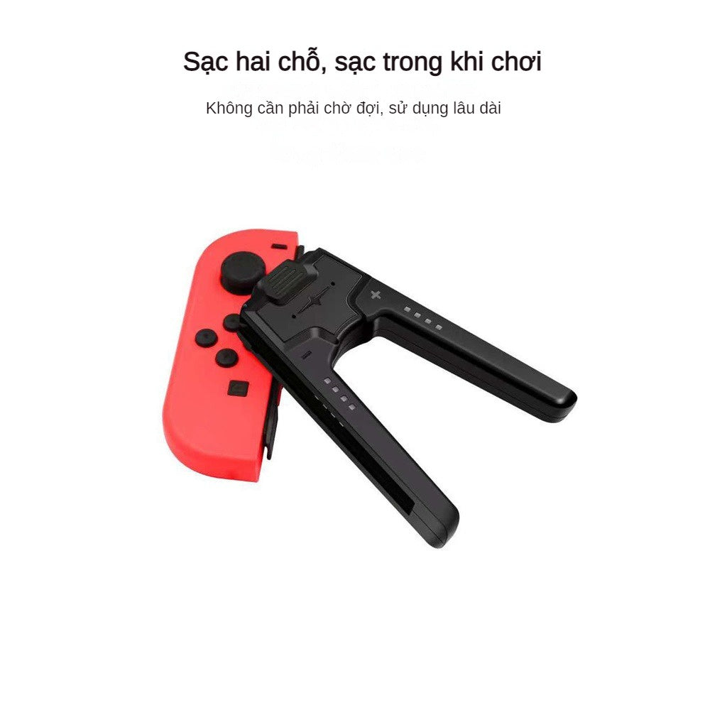 Tay Cầm Sạc Switch-OLED Phụ Kiện Tay Cầm Chơi Game Joycon Có Đèn LED Đầu Nối Handgrip Kiêm