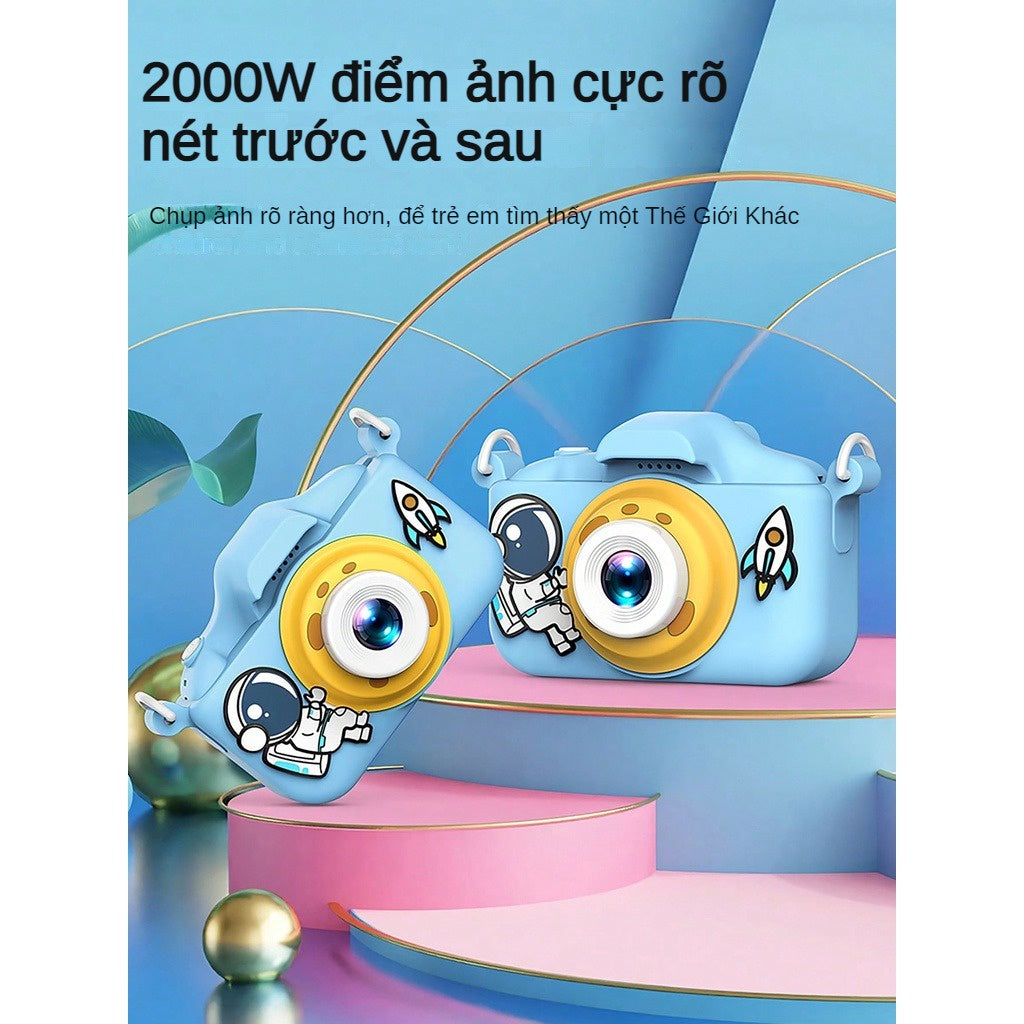 Máy Ảnh Kỹ Thuật Số Mini Cho Bé Camera-008 Digital HD Cute Phi Hành Gia 20Triệu Pixel 1920P