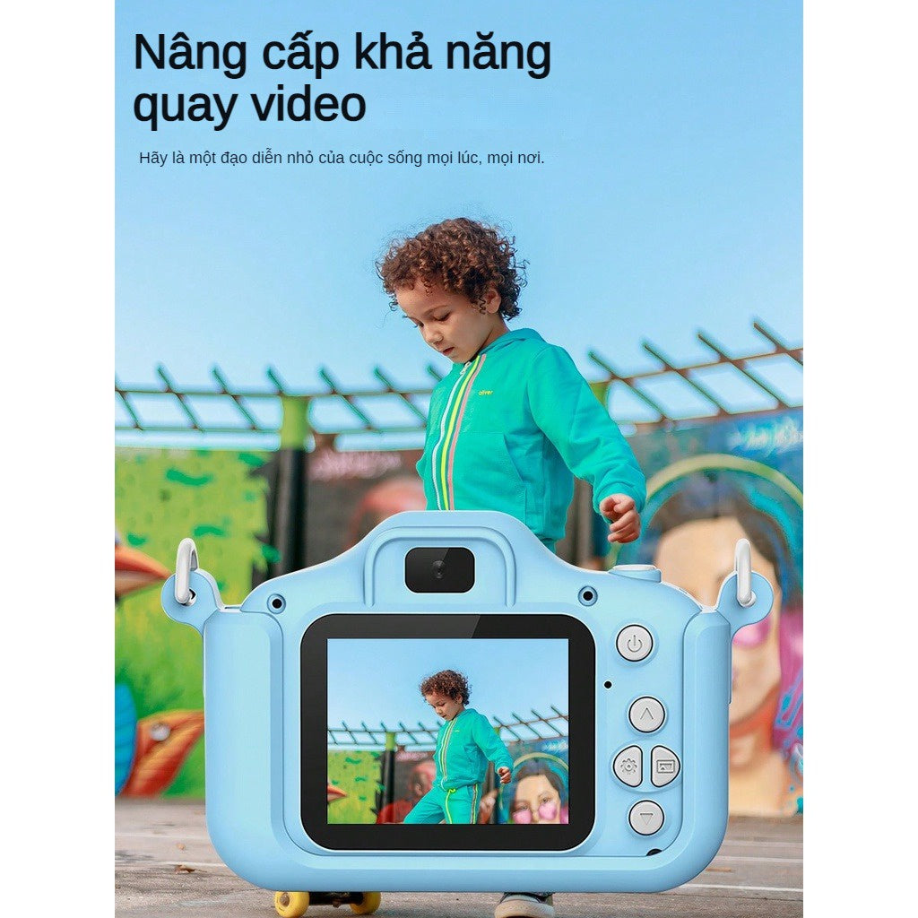 Máy Ảnh Kỹ Thuật Số Mini Cho Bé Camera-008 Digital HD Cute Phi Hành Gia 20Triệu Pixel 1920P