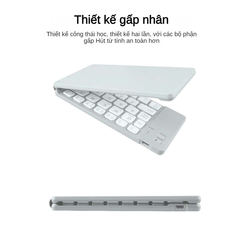 Bàn Phím Bluetooth Gấp Gọn Mini Không Dây Cho Laptop máy tính bảng Điện Thoại Đa năng