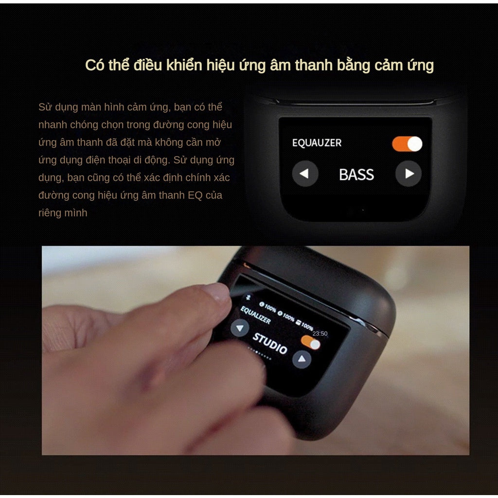 Tai Nghe Bluetooth Màn Hình Cảm Ứng LED TWS Nhét Tai Chống Ồn Chủ Động Kông Dây Cao Cấp