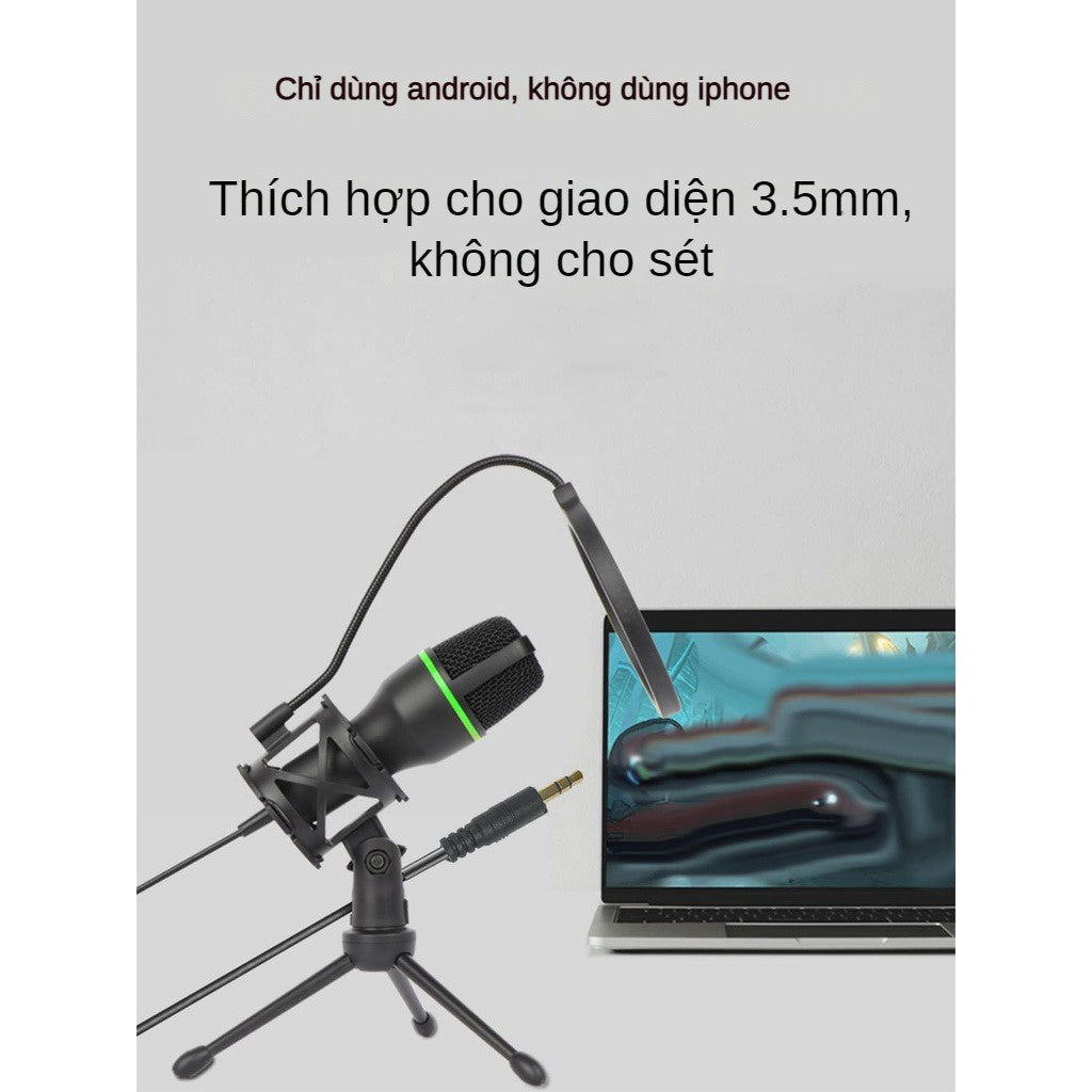 Micro Thu Âm Có Dây 3.5mm Màng Lọc Âm Chân Livestream Khử Tiếng Ồn Để Ghi Âm