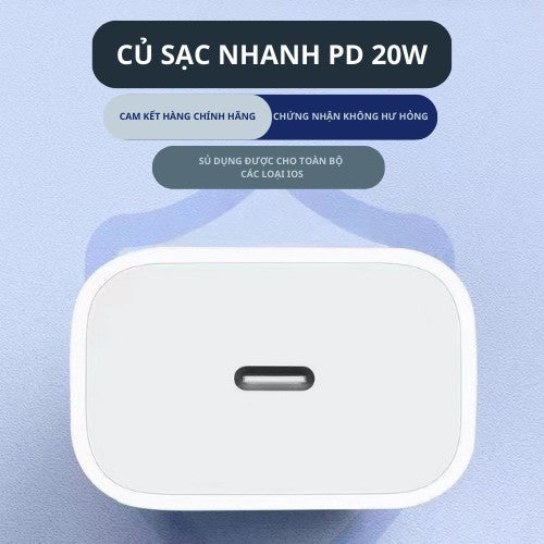 Sạc Nhanh PD 20W Sạc Cổng Type-C / Dây Type-C Linghting Nguyên Bộ Chính Hãng Các Dòng iP