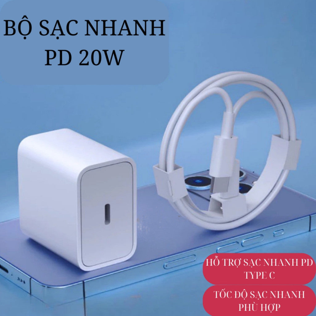 Sạc Nhanh PD 20W Sạc Cổng Type-C / Dây Type-C Linghting Nguyên Bộ Chính Hãng Các Dòng iP