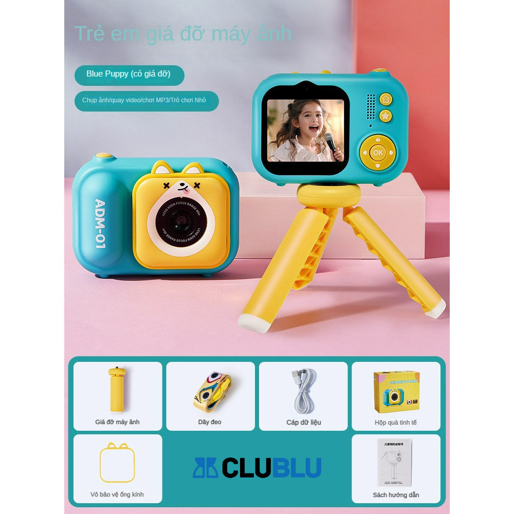 Máy Ảnh Kỹ Thuật Số Mini ADM-01 Camera Digital Trước Và Sau 720P 48MP Có Tripod Cho Bé Cute