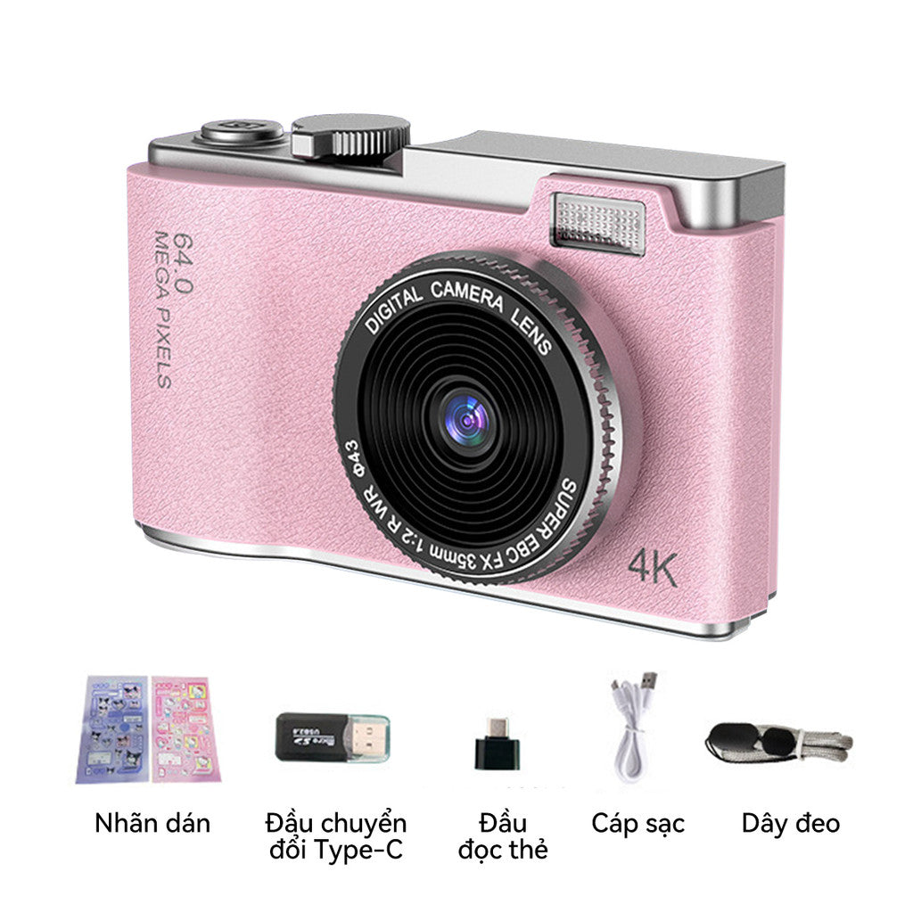 Máy Ảnh Kỹ Thuật Số Selfie LK-003 Camera Kép Mini Digital 4K Video Cho Học Sinh Retro