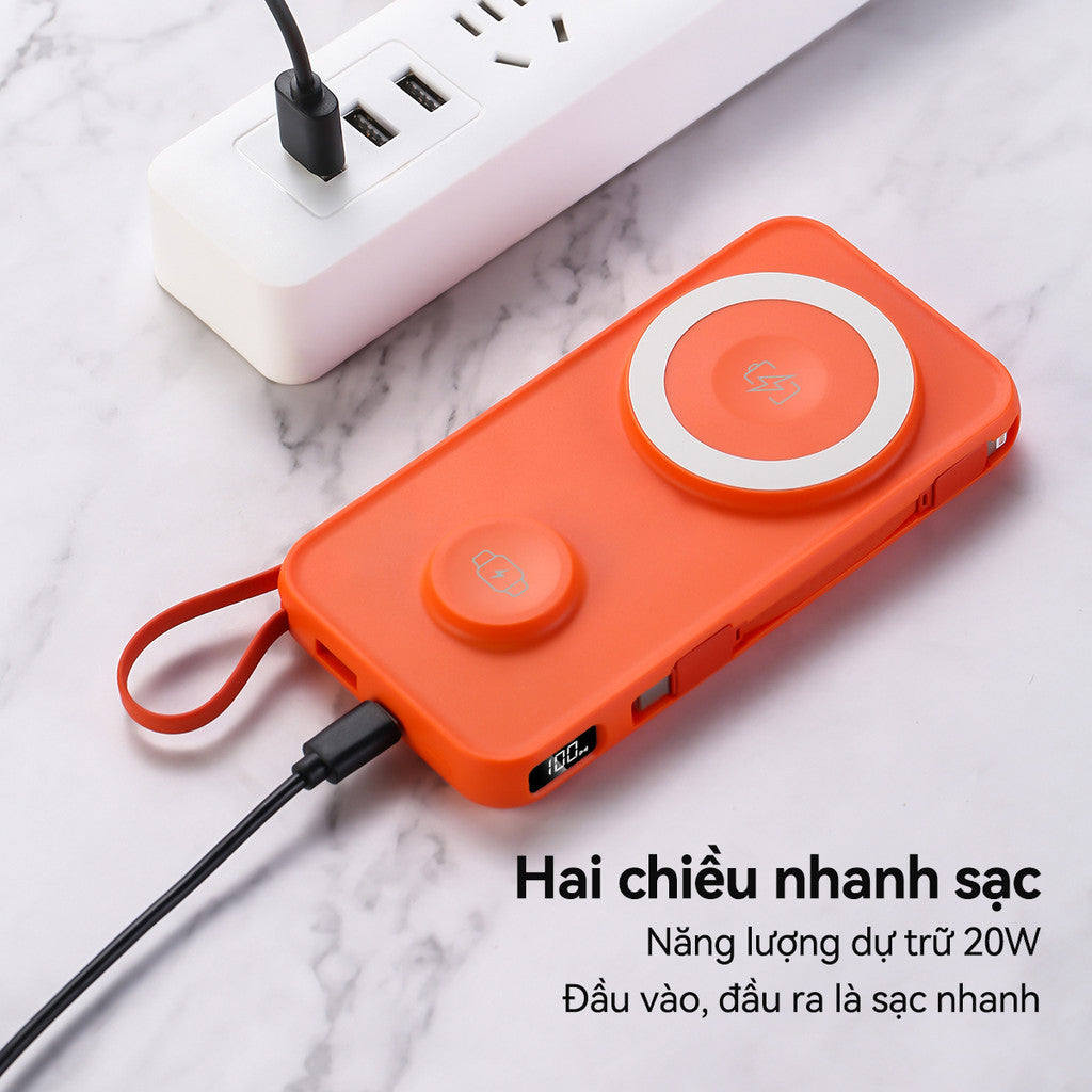 Pin Sạc Từ Tính Dự Phòng KX27 Đa Năng 10000mAH Nhanh PD22.5W Smartwatch Tai Nghe Không Dây