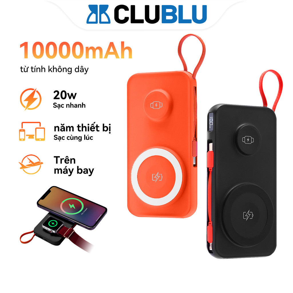 Pin Sạc Từ Tính Dự Phòng KX27 Đa Năng 10000mAH Nhanh PD22.5W Smartwatch Tai Nghe Không Dây