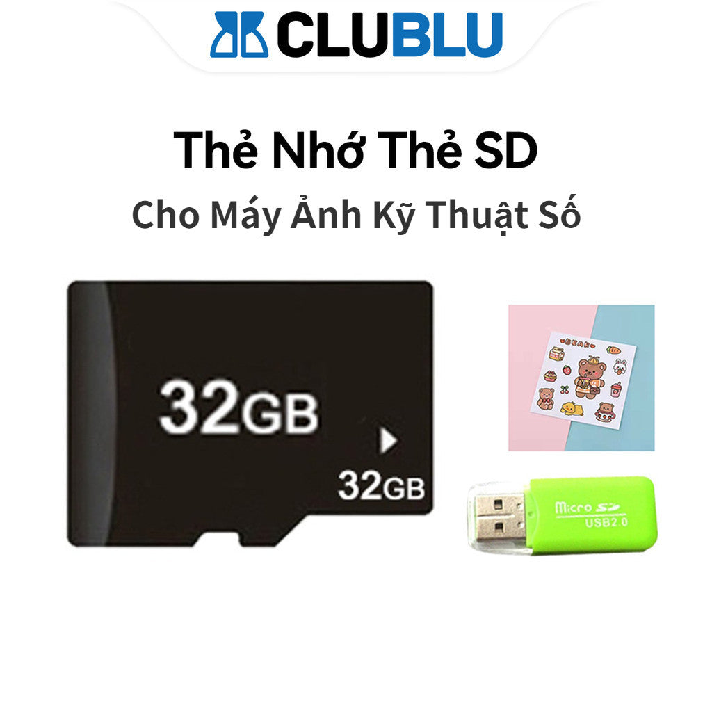 Thẻ Nhớ Máy Ảnh Kỹ Thuật Số 32G Micro SD (TF) Bộ Đọc Thẻ Nhãn Dán Cho Ảnh