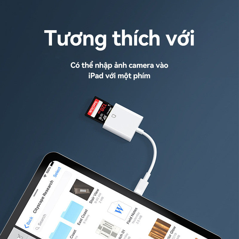 Đầu Đọc Thẻ Nhớ 4in1 OTG Type-C Lighnting SD TF Máy Ảnh USB Cáp Bộ Chuyển Đổi Di Động