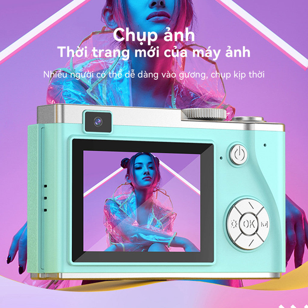 Máy Ảnh Kỹ Thuật Số Selfie LK-003 Camera Kép Mini Digital 4K Video Cho Học Sinh Retro