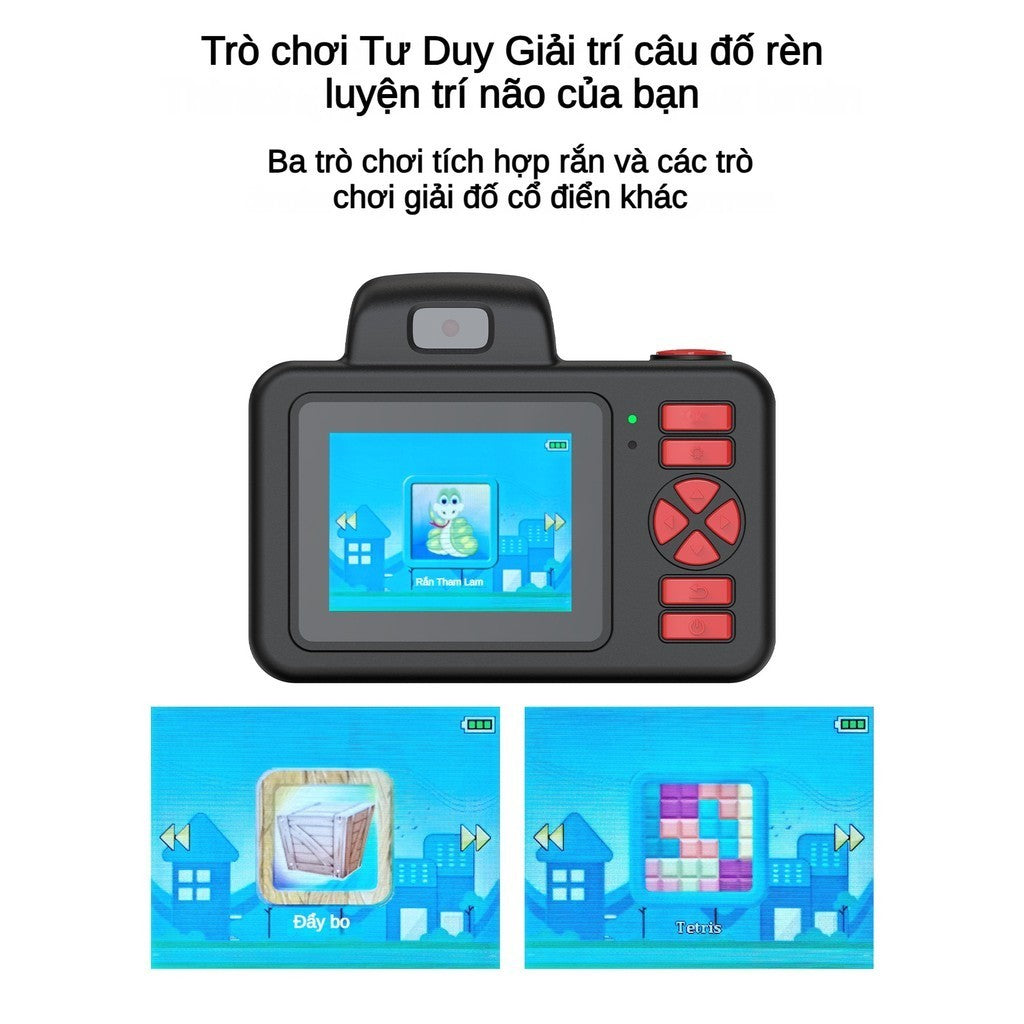 Máy Ảnh Kỹ Thuật Số Mini D31 Camera DSLR Xoay Ống Kính Để Lấy Nét Có Đèn Flash Cho Bé