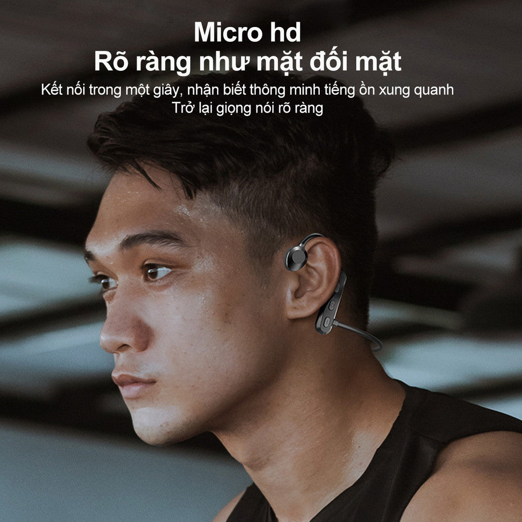 Tai Nghe Đeo Cổ Bluetooth Thể Thao Dẫn Truyền Xương Thiết Kế Kẹp Tai Không Dây Đàm Thoại