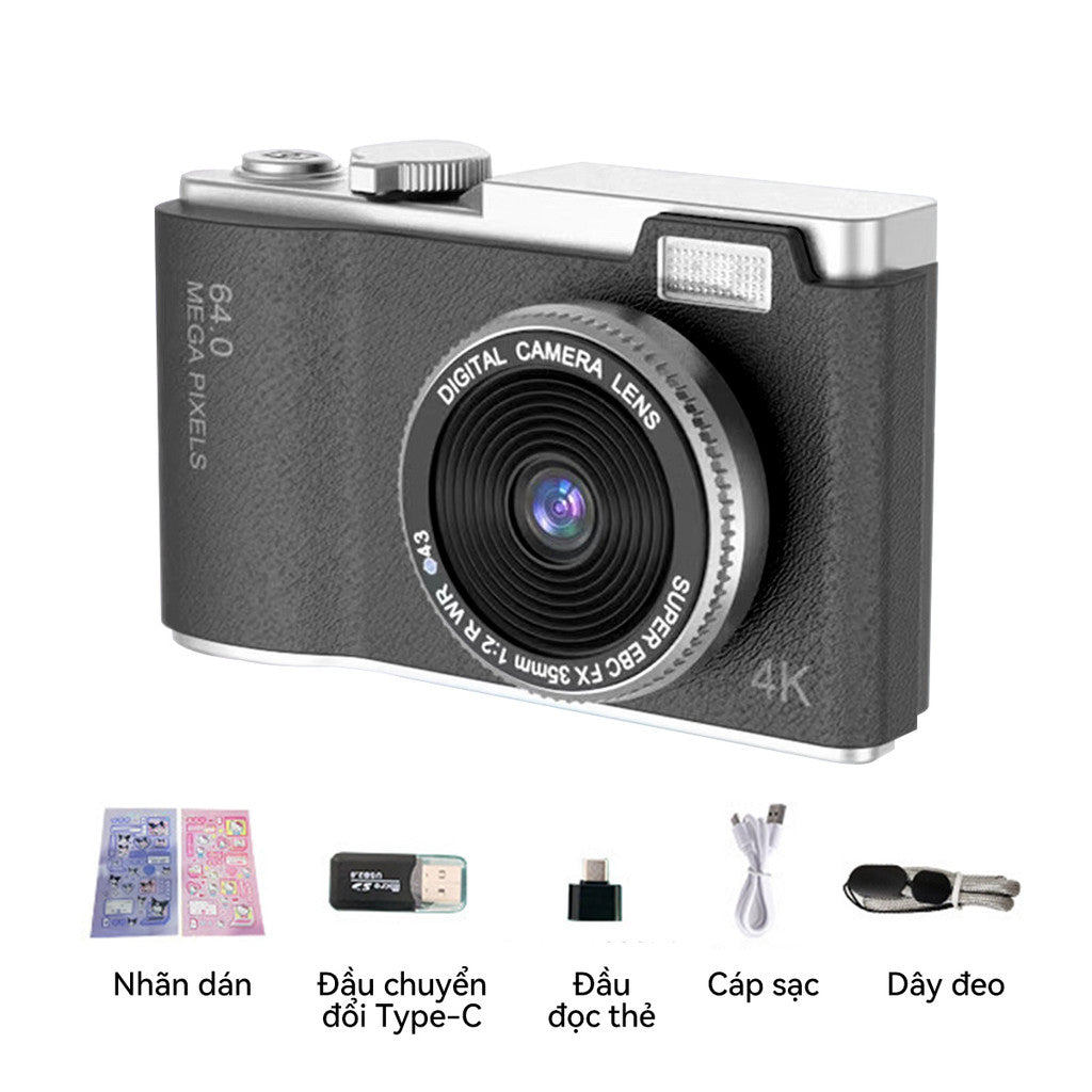 Máy Ảnh Kỹ Thuật Số Selfie LK-003 Camera Kép Mini Digital 4K Video Cho Học Sinh Retro