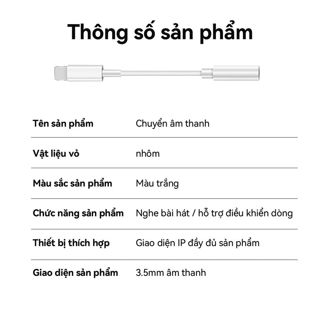 Jack Chuyển Đổi LTN Sang Jack 3.5mm Cáp Chuyển Đổi Tai Nghe không Đàm Thoại