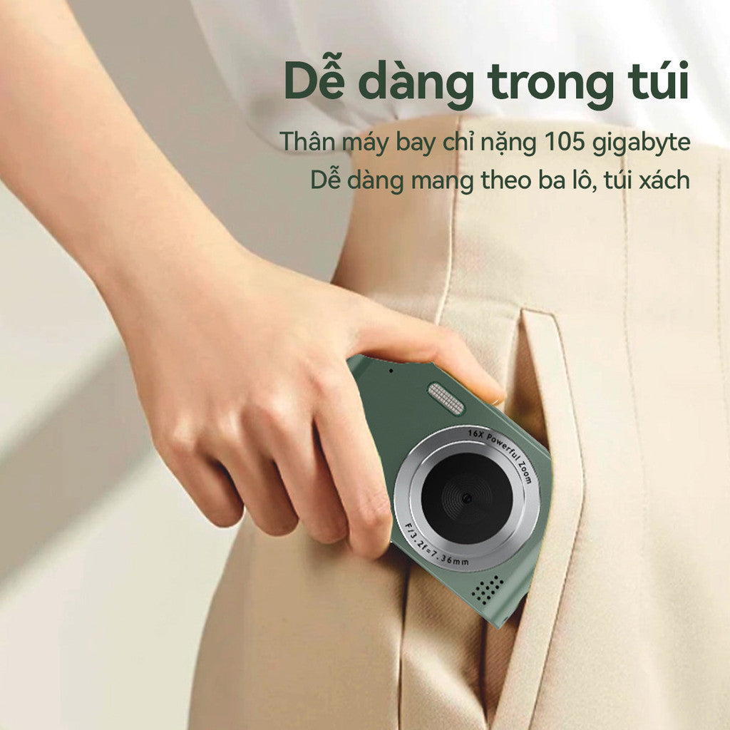 Máy Ảnh Kỹ Thuật Số H15CCD Digital Camera Mini 4K Cho Học Sinh Siêu Mỏng Nhỏ Gọn Chính Hãng