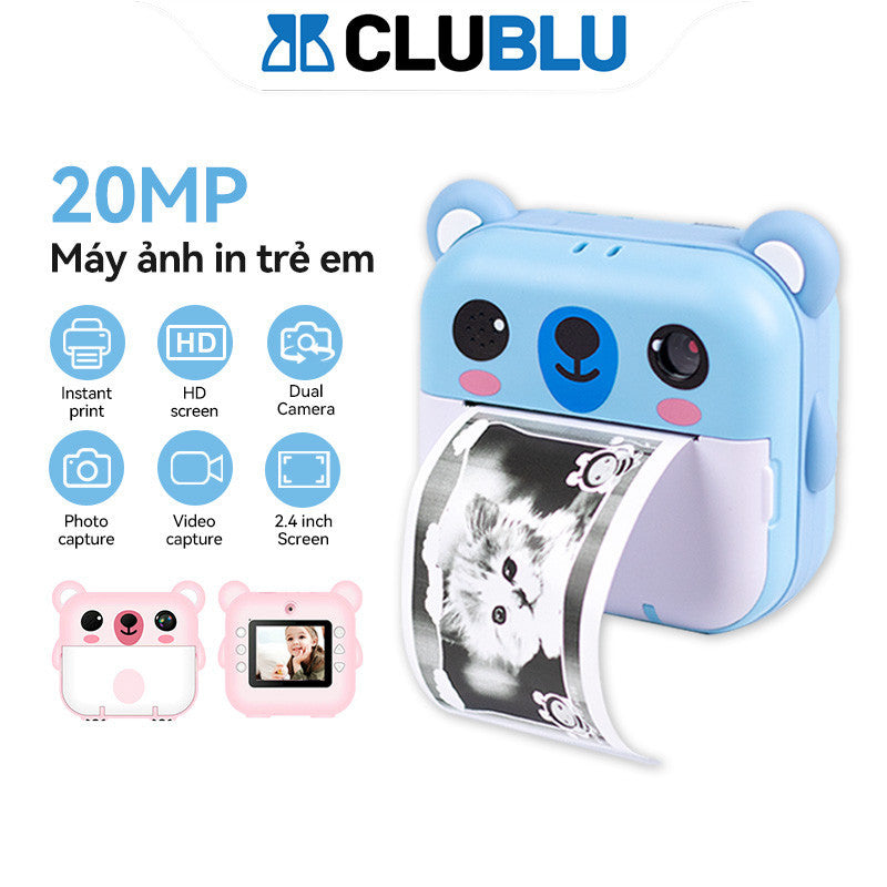 Máy Ảnh Mini in Nhiệt Chụp Lấy Liền Kỹ Thuật Số Camera Y6E Với 2 Cuộn Giấy Nhiệt Cho Bé