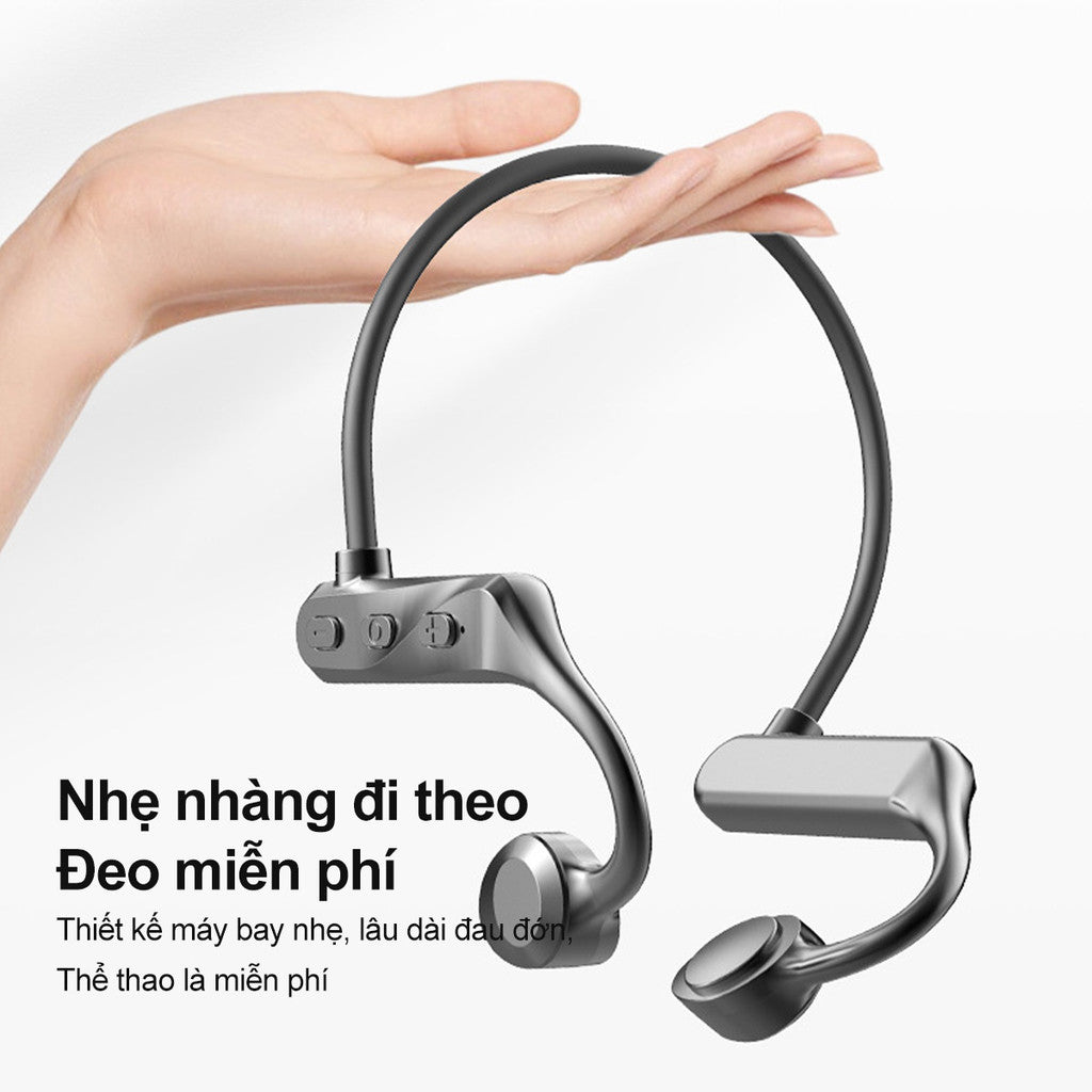 Tai Nghe Đeo Cổ Bluetooth Thể Thao Dẫn Truyền Xương Thiết Kế Kẹp Tai Không Dây Đàm Thoại