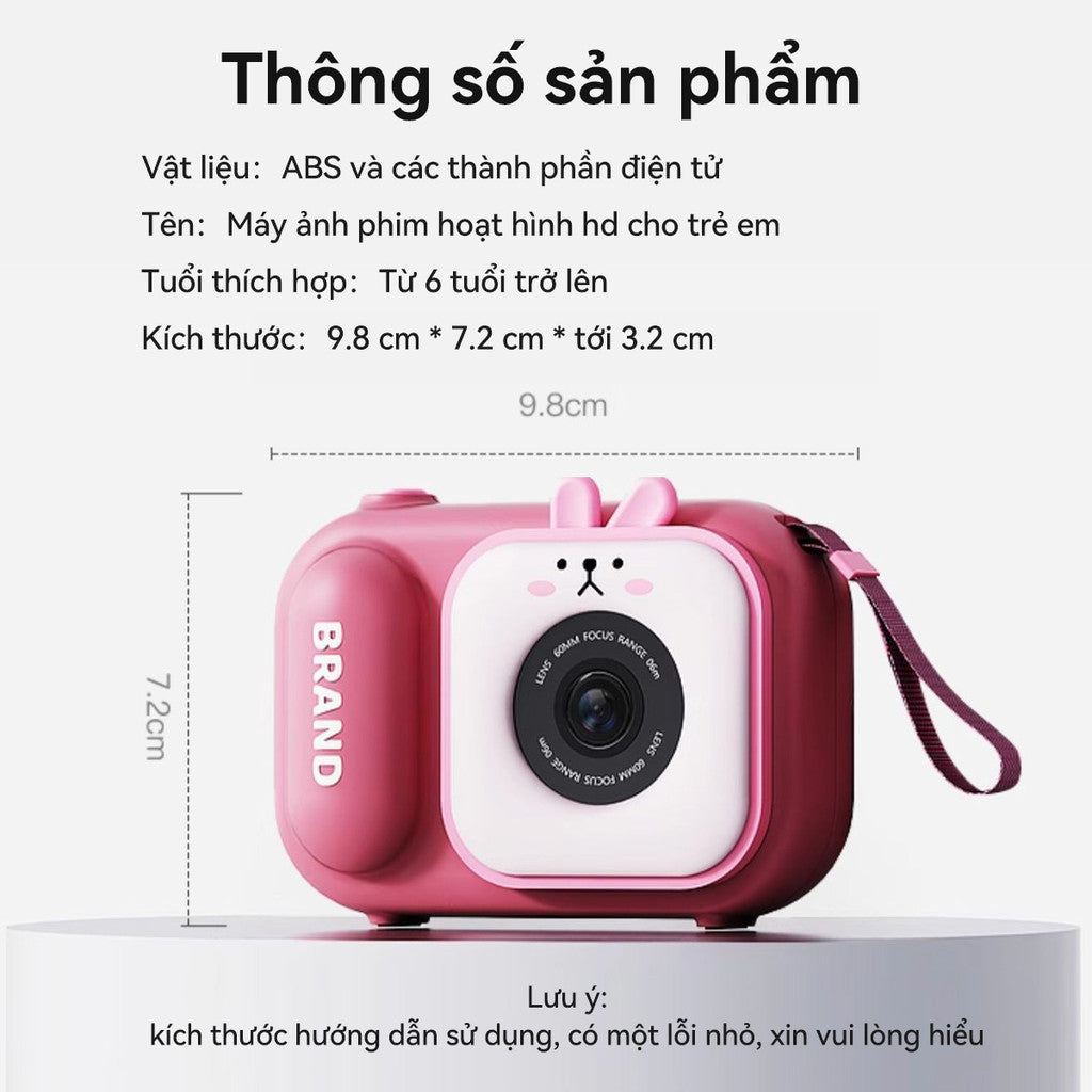 Máy Ảnh Kỹ Thuật Số Mini ADM-01 Camera Digital Trước Và Sau 720P 48MP Có Tripod Cho Bé Cute