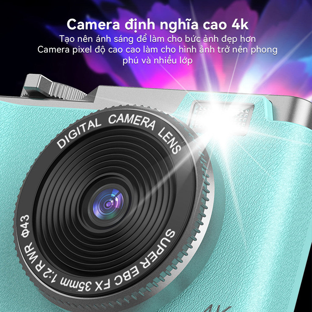 Máy Ảnh Kỹ Thuật Số Selfie LK-003 Camera Kép Mini Digital 4K Video Cho Học Sinh Retro