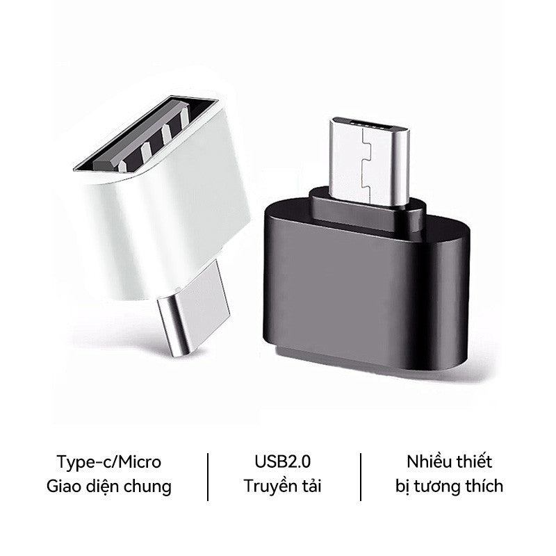 Đầu Chuyển Đổi USB2.0 Type-C Micro Truyền Dữ Liệu Tốc Độ Cao Nhỏ Gọn Tiện Lợi cho Android