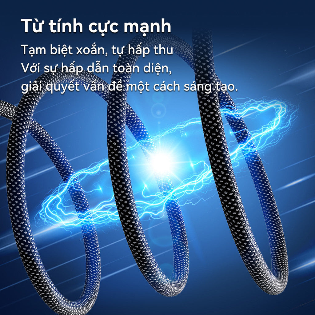 Dây Cáp Sạc Nhanh 2 Đầu Type-C LGT Nam Châm Lò So Chống Rối Dành Cho iP14/15 Máy Tính Bảng