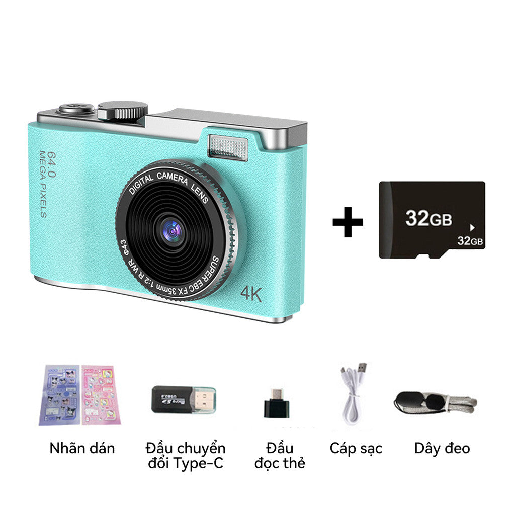 Máy Ảnh Kỹ Thuật Số Selfie LK-003 Camera Kép Mini Digital 4K Video Cho Học Sinh Retro