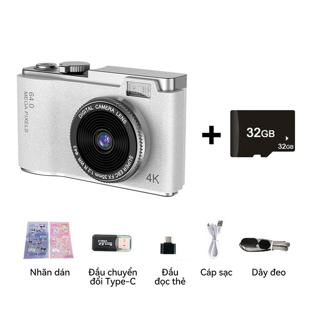 Máy Ảnh Kỹ Thuật Số Selfie LK-003 Camera Kép Mini Digital 4K Video Cho Học Sinh Retro