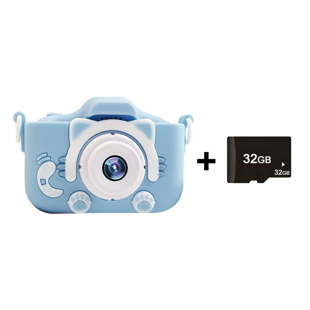 Máy Ảnh Kỹ Thuật Số Mini Mèo Camera-007 Cute Có Thể Sạc Lại Chống Sốc Cao Cấp Cho Bé